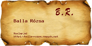 Balla Rózsa névjegykártya